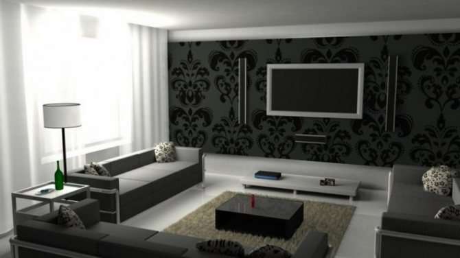 Черно-белая гостиная — 95 фото идей современного дизайна гостиной в черно-белых тонах