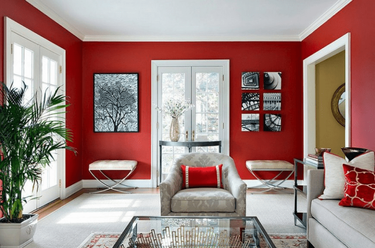 Интерьер гостиной в красном цвете — особенности применения палитры, советы по декорированию, мощная фото подборка