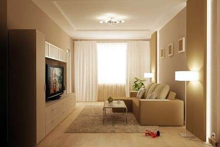 Прямоугольный зал в квартире: фото ремонта гостиной, формы и дизайн, интерьер кухни, площадь пола